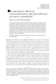 You can now search for jobs based on your skills, discover suitable jobs you might not have considered before, or find jobs with government support. Pdf The Interactive Effects Of Conscientiousness And Agreeableness On Career Commitment