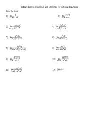 In this worksheet, we will practice using algebraic techniques like factorization to evaluate limits. Evaluating Limits That Approach Infinity By High School Math Puzzles