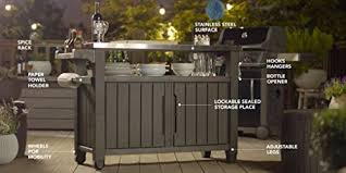 Maybe you would like to learn more about one of these? Keter Unity Xl Portable Outdoor Table And Storage Cabinet With Hooks For Grill Accessories Stainless Steel Top For Patio Kitchen Island Or Bar Cart Espresso Brown Pricepulse
