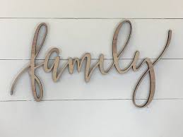 Family Wooden Wall Word Sign Wooden Word Wooden Words Word Wall Decor Wooden Words Wall Signs