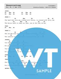 Resurrecting Chord Chart Kit Elevation Worship Arrangement