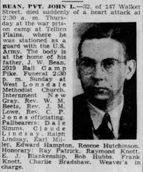 East Tennessee Veterans Memorial Association — Bean, John L.