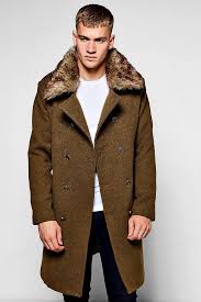 Smart, stylish, and guaranteed to catch eyes as you strut your stuff, these genuine fur jackets will make a spectacular addition to your wardrobe. Military Overcoat With Detachable Faux Fur Collar Boohooman