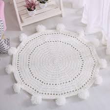 Meetzi in ihrer einrichtung oder firma: Hakeldecke 80 Cm Fussmatte Krabbeldecke Runder Teppich Gestrickt Kinderzimmerteppich Super Weich Runde Teppiche Kinderzimmer Baby