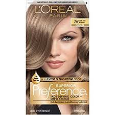 While this method is recommended for those with light or blond hair, you can try it if you have darker hair as well, especially if it is highlighted.1 x research source look at the color samples on the side of the box so you'll know what color to expect. Amazon Com L Oreal Paris Superior Preference Fade Defying Shine Permanent Hair Color 7a Dark Ash Blonde Pack Of 1 Hair Dye Chemical Hair Dyes Beauty