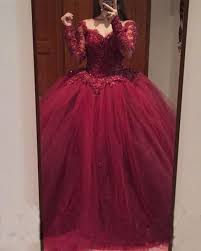 Charming Burgundy Quinceanera Dresses Prom Dresses Wkith Long Sleeves From Wedding Long Sleeve Quinceanera Dresses Burgundy Quinceanera Dresses Sweet 15 Dresses