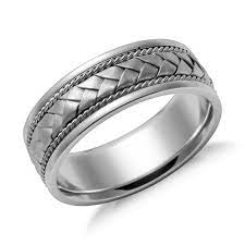 Braided Wedding Ring In 14k White Gold 7mm Blue Nile Rings For Men Braided Wedding Rings Mens Wedding Rings