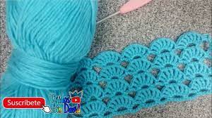 Punto abanicos con rococo tejido a crochet. Punto Abanico Doble A Crochet Paso A Paso Youtube