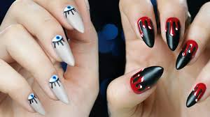 Paznokcie Na Halloween Oczy I Krwawe Zacieki Red Lipstick