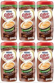 The coffee creamer on the nestle menu with the lowest amount of calories are sugar free hazelnut creamer (15 calories), original liquid coffee creamer (20 calories) and natural bliss almond milk creamer (30 calories). Coffee Mate Coffee Creamer Sugar Free Creamy Chocolate Pack Of 6 Ninelife Russia