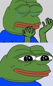 Pepe the frog (/ˈpɛpeɪ/) is an internet meme consisting of a green anthropomorphic frog with a humanoid body. Pepe Sad And Happy Blank Template Imgflip