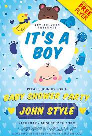 Baby Boy Shower Free Psd Flyer Template Free Psd Flyer Templates Free Psd Flyer Psd Flyer Templates