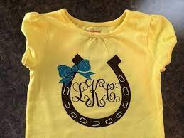 Heat Transfer Vinyl Custom Order Monogram Horse Shoe Design For Shirt Vinyl Shirts Cute Shirt Designs Rodeo Shirts Vinyl