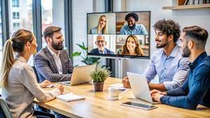 A virtual brainstorming session with a team on a video call | Premium  AI-generated image