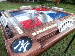 Domino Tables By Art With Dominican Flag Ny Yankee Cup Holders Personalized Domino Table Cup Holder Dominican Flag