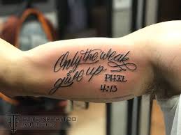 We sang love will hold us together and just being there put a lot of things in perspective for me. Jakedutcher Only The Weak Give Up Phil 413 Bible Verse Script Lettering