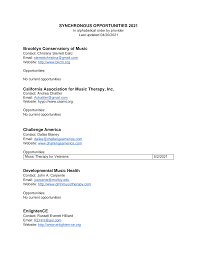 SYNCHRONOUS OPPORTUNITIES 2021 Brooklyn Conservatory of Music California  Association for Music Therapy, Inc. Challenge America D