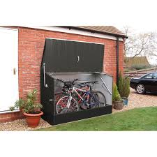 Trimetals Anthracite Outdoor Heavy Duty Steel Bicycle Storage Locker Outdoor Bike Storage Bicycle Storage Shed Bike Shed