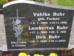 Grab von Dirk Buhr (10.01.1935-19.11.2003), Friedhof Voßbarg