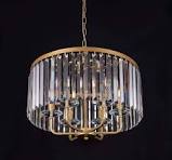 Wellmet Lustre en cristal doré antique - Lampe suspendue - Pour salle à  manger - Moderne - 6 lumières - Diamètre : 52 cm - Bougie - Lustre en  cristal ...