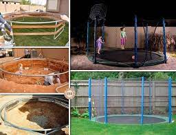 Diy Inground Trampoline Jpg 720 552 Pixels Backyard Trampoline Sunken Trampoline In Ground Trampoline