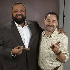 Enjoying a #cigar in the studio with Abe Flores from Pinar…