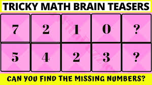 This article contains a set of 10 arithmetic and algebra puzzles with answers. Tricky Math Brainteasers With Answers Math Brainteasers Math Brain Teasers Math Riddles