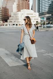Striped Midi Wrap Dress Livvyland Austin Fashion And Style Blogger Fashion Midi Dress Outfit Wrap Dress Outfit
