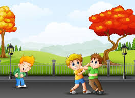 Chasquido, carcajada, risotada, risita, risa despectiva, desesperada, nerviosa, equívoca. Ninos De Dibujos Animados Peleando En La Calle Vector Premium Premium Vector Freepik Vector Fondo Arbol Ni Ninos Dibujos Animados Dibujos Animados Ninos