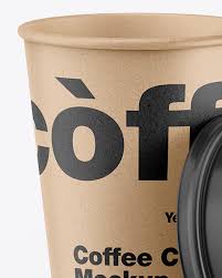 Download Kraft Coffee Cup Mockup In Cup Bowl Mockups On Yellow Images Object Mockups PSD Mockup Templates