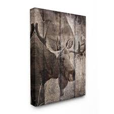 Decor home moose illustrations & vectors. The Stupell Home Decor Collection 30 In X 40 In Brown Moose Planked Look Photography By Kimberly Allen Canvas Wall Art Sca 179 Cn 30x40 The Home Depot