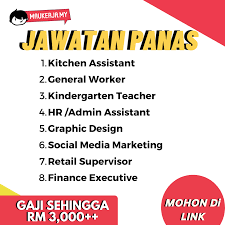 Lepasan ijazah sarjana muda boleh memohon jawatan kosong kemas sebagai pegawai pembangunan masyarakat gred s41. Kerja Kosong Terkini 2021 Untuk Lepasan Spm Ke Atas Gaji Hingga Rm3 000
