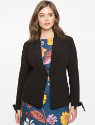 Black Blazer For Women Plus Size Tie Sleeve Blazer Women S Plus Size Jackets Coats Eloquii Blazers For Women Women Jackets
