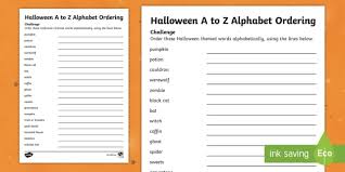 A fun way for kids to learn the alphabet. Halloween Alphabetical Order Worksheet Worksheet