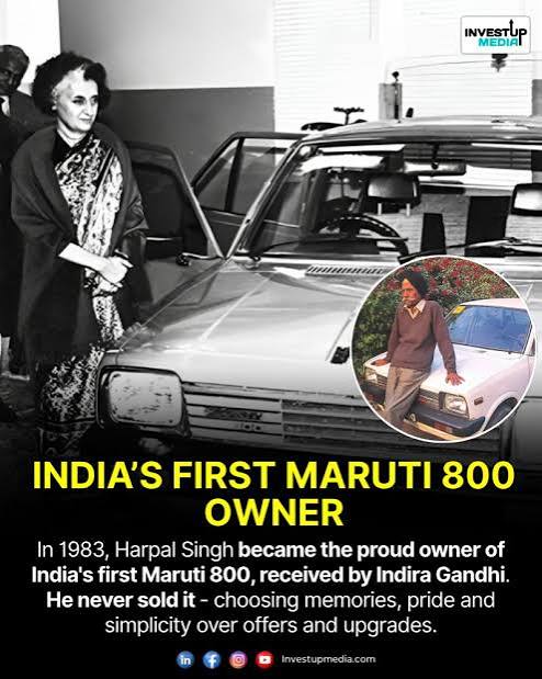maruti800 #harpalsingh #indianautomobile #indiragandhi #nostalgia… | Ashish Gupta