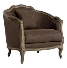 Rue Du Bac Barrel Back Brown Linen Arm Chair In 2020 Linen Armchair Love Chair Linen Chair