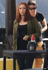 Entertainment and celebrity news, interviews, photos and videos from today Scarlett Johansson With Red Hair In Captain America Photos Popsugar Celebrity