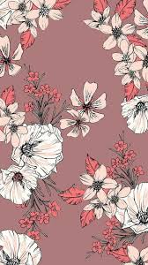 Black And White Floral Pattern Wallpaper Dusty Pink Floral Iphone Wallpaper Floral Pattern Wallpaper Black Floral Wallpaper Flower Wallpaper
