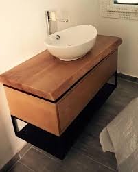 Ulteriori opzioni di acquisto 599 2 offerte prodotti nuovi biscottini portasciugamani da muro le bain in ferro battuto finitura shabby 41x95x275 cm. Piano Lavabo In Legno Massello Con Cassettone Push E Mensola In Ferro Battuto Wanos Wood Design