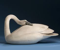 Northeast Auctions Trumpeter Swan Bird Carving Carving