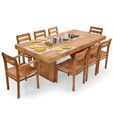 ⭐shop mahogany & teak finish six seater dining table sets at best price. Jordan Barcelona 8 Seater Dining Table Set Natural Curator S Cart