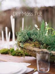 Diy Wedding Centerpiece Moss Pots Once Wed