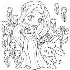 You will find hundreds of free kids coloring pages, pictures and sheets to print for the holidays. Beautifull Little Princess Fantasy Black And White Image Outlined Royalty Free Cliparts Vectors And Stock Illustration Image 140042201