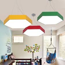 Contemporary Multicolors Metal Hexagon Shade Led Pendant Lights 11 8 17 7 23 6 Wide Geometric 14w 44w Hanging Light Cord Adjustable Suitable For Kindergarten Clothing Store Office Hallway Meeting Room Beautifulhalo Com