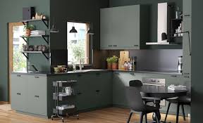 Ikea kitchen cabinets are the perfect storage solution for a cool, clean, and organized home. Bodarp 2 P Door F Corner Base Cabinet Set Grey Green 25x80 Cm Ikea