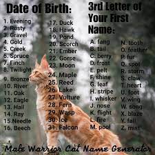 Male Warrior Cat Name Generator In 2021 Warrior Cats Art Warrior Cats Name Generator Warrior Cat Names
