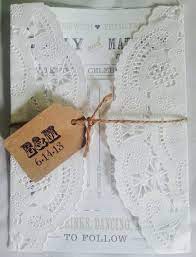 Doily Wrapped Wedding Invitations Diy Wedding Invitations Diy Doily Wedding Invitations Wedding Card Diy