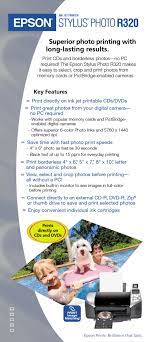 Epson stylus photo r320 epson papers printer parts printer paper support extension when printing from your computer using the epson® printer driver, you can choose from any of the following epson papers. Epson Stylus Photo R320 Specifications Pdf Download Manualslib