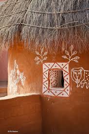 Rajasthani Village Hut Folk Art Ornamentation Mud House Art Village Indian Art