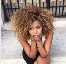 Back with a video about the trend of black girls wearing blonde hair! Amazon Com Synthetic Long Afro Kinky Curly Wigs For Black Women Blonde Mixed Brown Hair Beauty